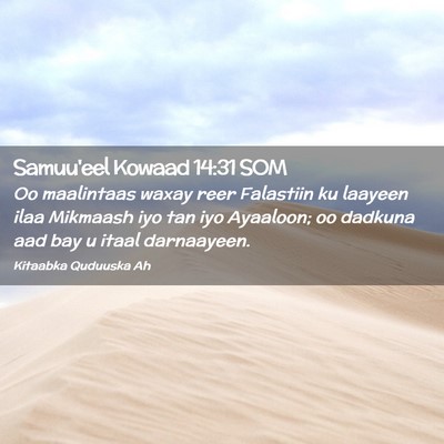 Picture 02 - Samuu'eel Kowaad 14:31 SOM - Oo maalintaas waxay reer Falastiin ku laayeen - Bible Verse Picture