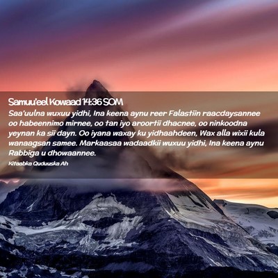 Picture 02 - Samuu'eel Kowaad 14:36 SOM - Saa'uulna wuxuu yidhi, Ina keena aynu reer - Bible Verse Picture