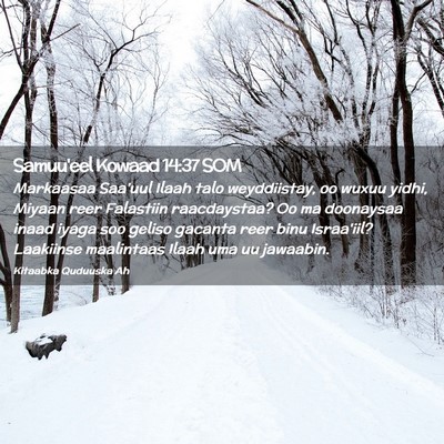 Picture 02 - Samuu'eel Kowaad 14:37 SOM - Markaasaa Saa'uul Ilaah talo weyddiistay, oo - Bible Verse Picture