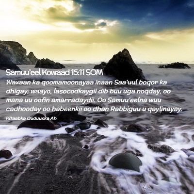 Picture 02 - Samuu'eel Kowaad 15:11 SOM - Waxaan ka qoomamoonayaa inaan Saa'uul boqor ka - Bible Verse Picture