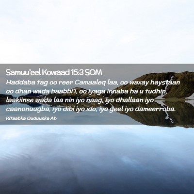 Picture 02 - Samuu'eel Kowaad 15:3 SOM - Haddaba tag oo reer Camaaleq laa, oo waxay - Bible Verse Picture