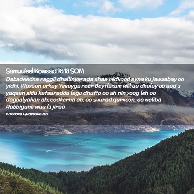 Picture 02 - Samuu'eel Kowaad 16:18 SOM - Dabadeedna raggii dhallinyarada ahaa midkood ayaa - Bible Verse Picture