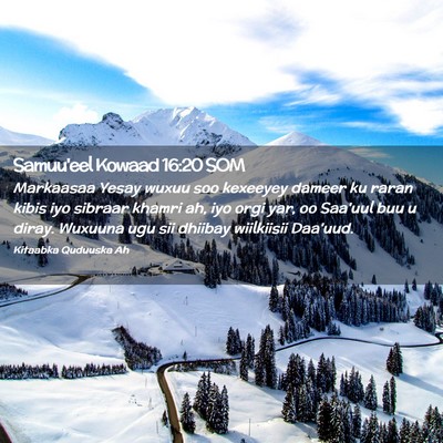 Picture 02 - Samuu'eel Kowaad 16:20 SOM - Markaasaa Yesay wuxuu soo kexeeyey dameer ku - Bible Verse Picture