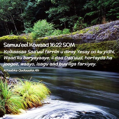 Picture 02 - Samuu'eel Kowaad 16:22 SOM - Kolkaasaa Saa'uul farriin u diray Yesay oo ku - Bible Verse Picture