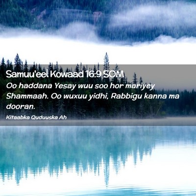 Picture 02 - Samuu'eel Kowaad 16:9 SOM - Oo haddana Yesay wuu soo hor mariyey Shammaah. Oo - Bible Verse Picture