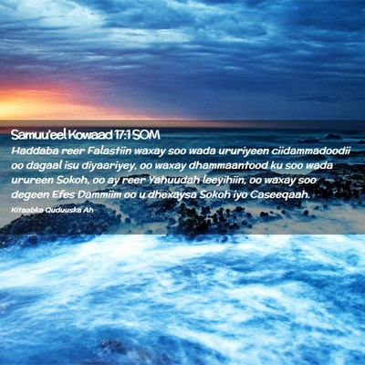 Picture 02 - Samuu'eel Kowaad 17:1 SOM - Haddaba reer Falastiin waxay soo wada ururiyeen - Bible Verse Picture