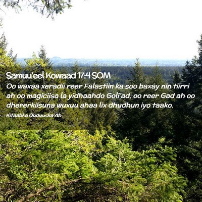 Picture 02 - Samuu'eel Kowaad 17:4 SOM - Oo waxaa xeradii reer Falastiin ka soo baxay nin - Bible Verse Picture