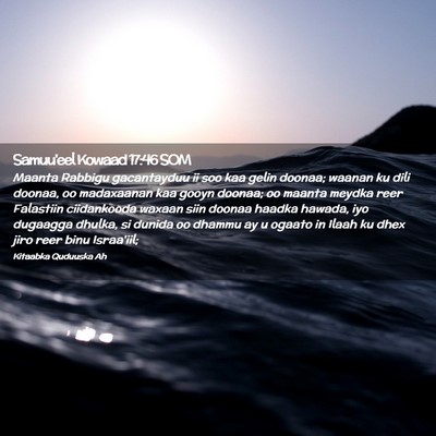 Picture 02 - Samuu'eel Kowaad 17:46 SOM - Maanta Rabbigu gacantayduu ii soo kaa gelin - Bible Verse Picture