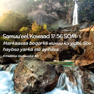 Picture 02 - Samuu'eel Kowaad 17:56 SOM - Markaasaa boqorkii wuxuu ku yidhi, Soo haybso - Bible Verse Picture