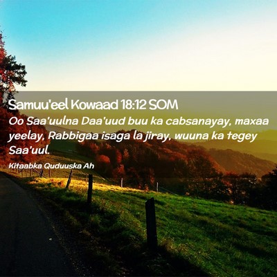 Picture 02 - Samuu'eel Kowaad 18:12 SOM - Oo Saa'uulna Daa'uud buu ka cabsanayay, maxaa - Bible Verse Picture