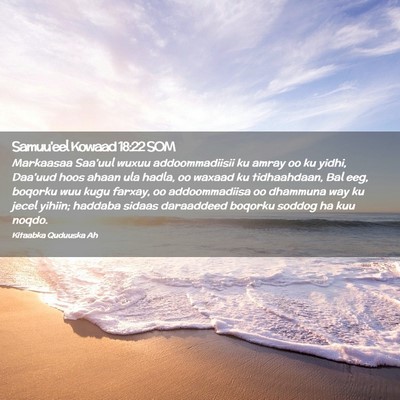 Picture 02 - Samuu'eel Kowaad 18:22 SOM - Markaasaa Saa'uul wuxuu addoommadiisii ku amray - Bible Verse Picture
