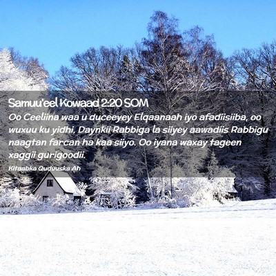 Picture 02 - Samuu'eel Kowaad 2:20 SOM - Oo Ceeliina waa u duceeyey Elqaanaah iyo - Bible Verse Picture