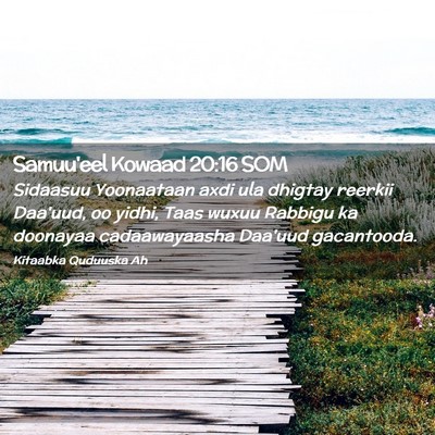 Picture 02 - Samuu'eel Kowaad 20:16 SOM - Sidaasuu Yoonaataan axdi ula dhigtay reerkii - Bible Verse Picture
