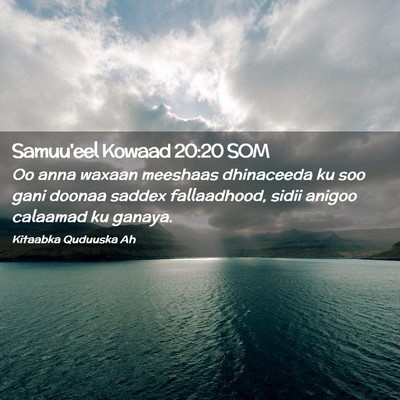 Picture 02 - Samuu'eel Kowaad 20:20 SOM - Oo anna waxaan meeshaas dhinaceeda ku soo gani - Bible Verse Picture