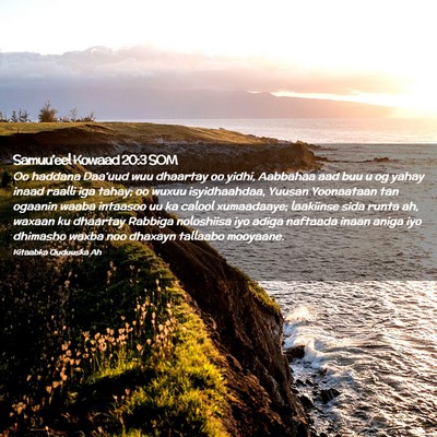Picture 02 - Samuu'eel Kowaad 20:3 SOM - Oo haddana Daa'uud wuu dhaartay oo yidhi, - Bible Verse Picture