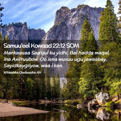 Picture 02 - Samuu'eel Kowaad 22:12 SOM - Markaasaa Saa'uul ku yidhi, Bal hadda maqal, ina - Bible Verse Picture