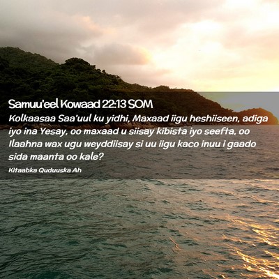 Picture 02 - Samuu'eel Kowaad 22:13 SOM - Kolkaasaa Saa'uul ku yidhi, Maxaad iigu - Bible Verse Picture