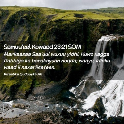 Picture 02 - Samuu'eel Kowaad 23:21 SOM - Markaasaa Saa'uul wuxuu yidhi, Kuwo xagga Rabbiga - Bible Verse Picture