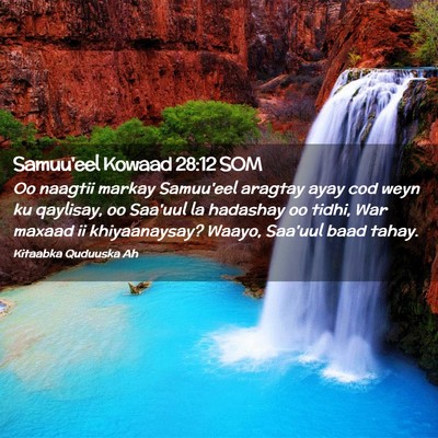 Picture 02 - Samuu'eel Kowaad 28:12 SOM - Oo naagtii markay Samuu'eel aragtay ayay cod weyn - Bible Verse Picture