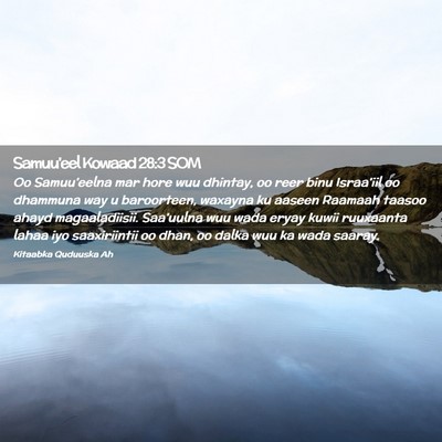 Picture 02 - Samuu'eel Kowaad 28:3 SOM - Oo Samuu'eelna mar hore wuu dhintay, oo reer binu - Bible Verse Picture