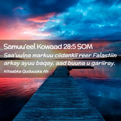 Picture 02 - Samuu'eel Kowaad 28:5 SOM - Saa'uulna markuu ciidankii reer Falastiin arkay - Bible Verse Picture