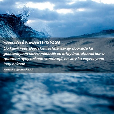 Picture 02 - Samuu'eel Kowaad 6:13 SOM - Oo kuwii reer Beytshemeshna waxay dooxada ka - Bible Verse Picture