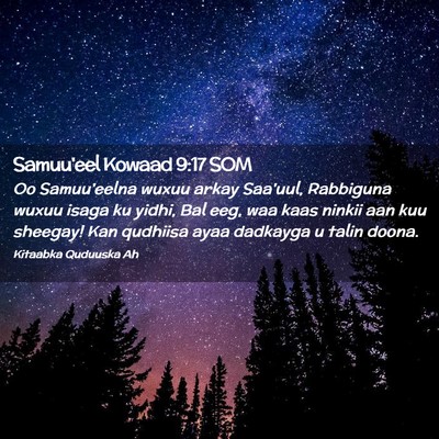 Picture 02 - Samuu'eel Kowaad 9:17 SOM - Oo Samuu'eelna wuxuu arkay Saa'uul, Rabbiguna - Bible Verse Picture