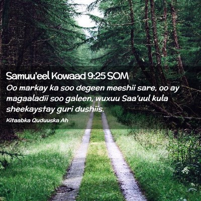 Picture 02 - Samuu'eel Kowaad 9:25 SOM - Oo markay ka soo degeen meeshii sare, oo ay - Bible Verse Picture