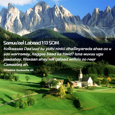 Picture 02 - Samuu'eel Labaad 1:13 SOM - Kolkaasaa Daa'uud ku yidhi ninkii dhallinyarada - Bible Verse Picture