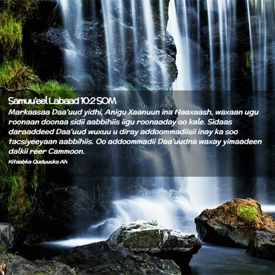 Picture 02 - Samuu'eel Labaad 10:2 SOM - Markaasaa Daa'uud yidhi, Anigu Xaanuun ina - Bible Verse Picture