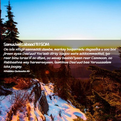 Picture 02 - Samuu'eel Labaad 11:1 SOM - Oo isla xilligii sannaddii dambe, markay - Bible Verse Picture