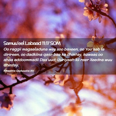 Picture 02 - Samuu'eel Labaad 11:17 SOM - Oo raggii magaaladuna way soo baxeen, oo Yoo'aab - Bible Verse Picture