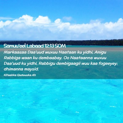 Picture 02 - Samuu'eel Labaad 12:13 SOM - Markaasaa Daa'uud wuxuu Naataan ku yidhi, Anigu - Bible Verse Picture
