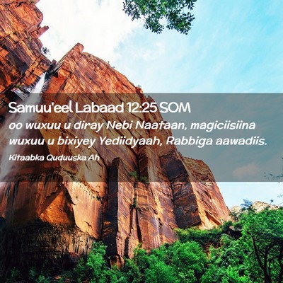 Picture 02 - Samuu'eel Labaad 12:25 SOM - oo wuxuu u diray Nebi Naataan, magiciisiina wuxuu - Bible Verse Picture