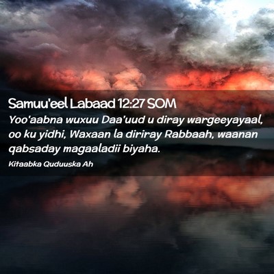 Picture 02 - Samuu'eel Labaad 12:27 SOM - Yoo'aabna wuxuu Daa'uud u diray wargeeyayaal, oo - Bible Verse Picture
