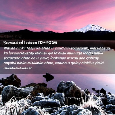 Picture 02 - Samuu'eel Labaad 12:4 SOM - Waxaa ninkii taajirka ahaa u yimid nin socoto ah, - Bible Verse Picture