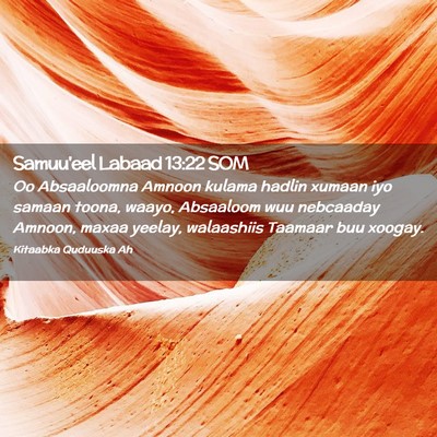 Picture 02 - Samuu'eel Labaad 13:22 SOM - Oo Absaaloomna Amnoon kulama hadlin xumaan iyo - Bible Verse Picture