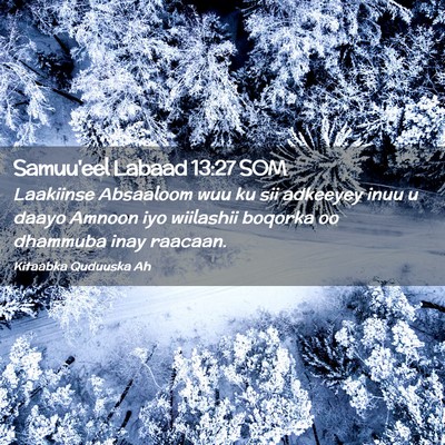 Picture 02 - Samuu'eel Labaad 13:27 SOM - Laakiinse Absaaloom wuu ku sii adkeeyey inuu u - Bible Verse Picture