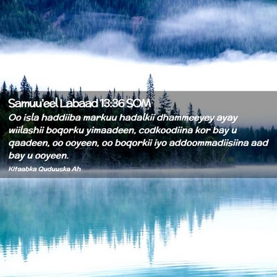 Picture 02 - Samuu'eel Labaad 13:36 SOM - Oo isla haddiiba markuu hadalkii dhammeeyey ayay - Bible Verse Picture