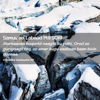 Picture 02 - Samuu'eel Labaad 14:8 SOM - Markaasaa boqorkii naagtii ku yidhi, Orod oo - Bible Verse Picture