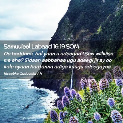 Picture 02 - Samuu'eel Labaad 16:19 SOM - Oo haddana, bal yaan u adeegaa? Sow wiilkiisa ma - Bible Verse Picture