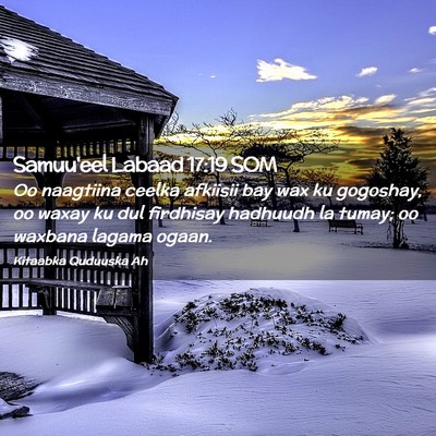 Picture 02 - Samuu'eel Labaad 17:19 SOM - Oo naagtiina ceelka afkiisii bay wax ku gogoshay, - Bible Verse Picture