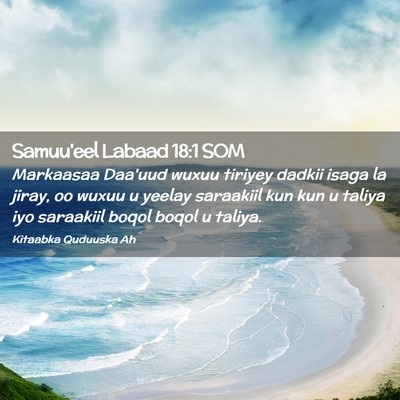 Picture 02 - Samuu'eel Labaad 18:1 SOM - Markaasaa Daa'uud wuxuu tiriyey dadkii isaga la - Bible Verse Picture