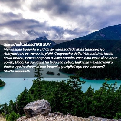 Picture 02 - Samuu'eel Labaad 19:11 SOM - Markaasaa boqorkii u cid diray wadaaddadii ahaa - Bible Verse Picture
