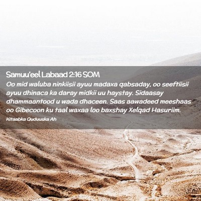Picture 02 - Samuu'eel Labaad 2:16 SOM - Oo mid waluba ninkiisii ayuu madaxa qabsaday, oo - Bible Verse Picture