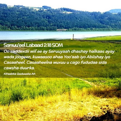 Picture 02 - Samuu'eel Labaad 2:18 SOM - Oo saddexdii wiil ee ay Seruuyaah dhashay halkaas - Bible Verse Picture