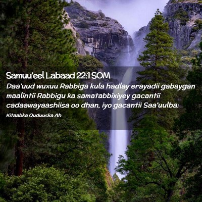 Picture 02 - Samuu'eel Labaad 22:1 SOM - Daa'uud wuxuu Rabbiga kula hadlay erayadii - Bible Verse Picture