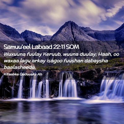 Picture 02 - Samuu'eel Labaad 22:11 SOM - Wuxuuna fuulay Keruub, wuuna duulay; Haah, oo - Bible Verse Picture
