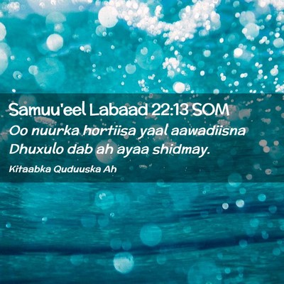 Picture 02 - Samuu'eel Labaad 22:13 SOM - Oo nuurka hortiisa yaal aawadiisna Dhuxulo dab ah - Bible Verse Picture