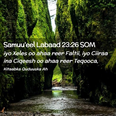 Picture 02 - Samuu'eel Labaad 23:26 SOM - iyo Xeles oo ahaa reer Faltii, iyo Ciiraa ina - Bible Verse Picture
